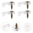 thumbnail image 4 of 100pcs Glass Retainer Clips Cabinet Door Mirror Glass Fixing Clips with Screws, 4 of 8