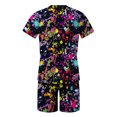 thumbnail image 5 of Traje de pantalones de playa cortos T para hombres casuales con impresión digital en color 3D Fridja  fhjkhfk461227, 5 of 5