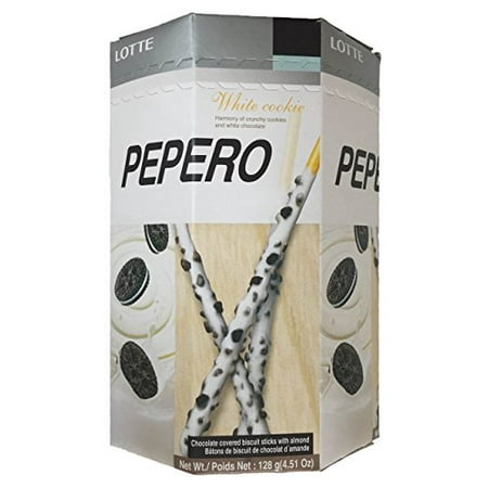 Pepero Chocolate Covered Biscuit Sticks Almond and White Cookie Flavor (White Cookie,