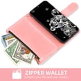 thumbnail image 5 of Compatible with Samsung Galaxy S20 Ultra 5G Wallet Phone Case and Tempered Glass Screen Protector Flower Faux Leather Flip Credit Card Holder Stand Zipper Cell Cover for S20ultra 20S G5 Women Pink, 5 of 9