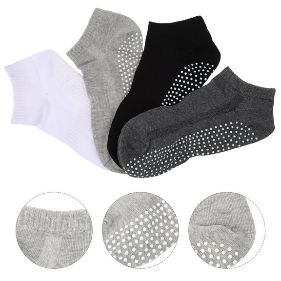 STRANDCHIC 4Pairs Non Slip Sports Socks for Yoga and Fitness Breathable Cotton Comfortable Anti Skid Socks