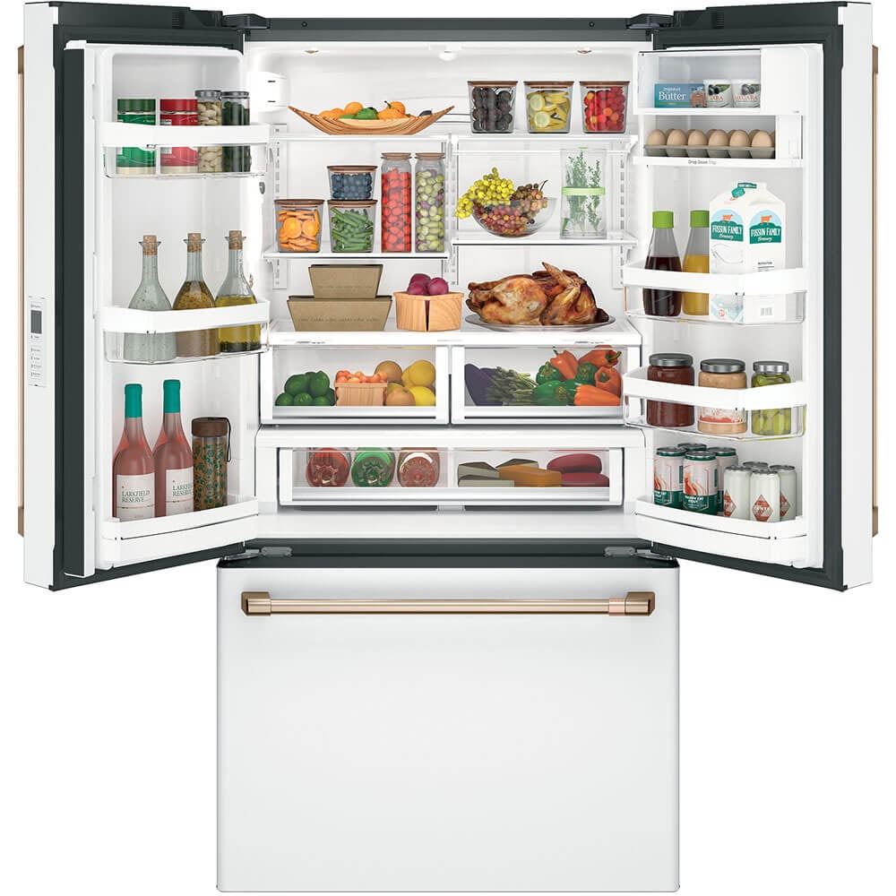 Cafe Cwe23spm 36" Wide 23.1 Cu. Ft. Counter Depth French Door Refrigerator - Matte White /