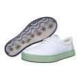 thumbnail image 5 of MaCae Unisex Canvas Lace Up Fashion Shoe With Unique Sole, Office Shoes, Canvas Tennis Shoes, Shoes for Teens, Sports Sneakers - White Colored Band Green/Copacabana, 5M/7W, 5 of 7