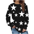 thumbnail image 2 of Fznquz Winter Womens Crewneck Sweatshirt Long Sleeve Black Pullover Tops Casual 2025 Loose Fit Womens Fashion, 2 of 5