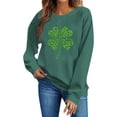 thumbnail image 2 of TaTaai Women St Patrick's Day Printed Crew Neck Long Sleeve Sweatshirt Ladies Casual No Hood Pullover Top Spring Daily Street Office Wear Soft Breathable No Fading Machine Washable Top Gift, 2 of 6