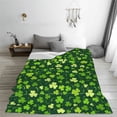 thumbnail image 5 of Honeii Happy St. Patrick's day Print Fleece Blanket - Throw Blanket for Bed, Sofa, Couch, Camping, and Travel , Microplush Ultra Soft Warm Blanket-80"x60", 5 of 7