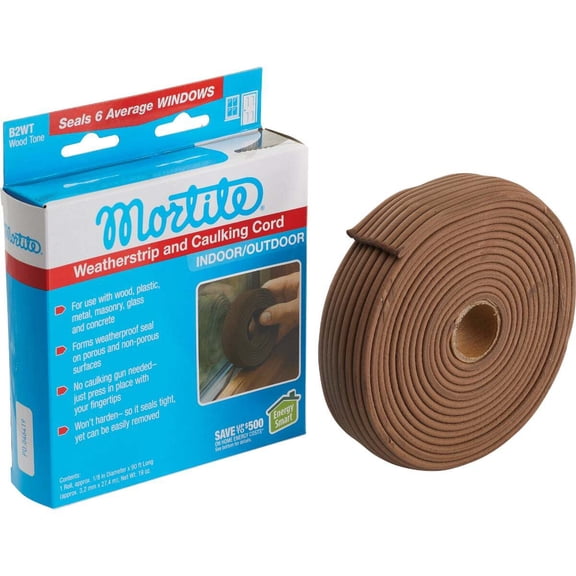 Frost King B2WT Mortite Caulking Cord, 19oz x 90ft, Woodtone
