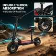 thumbnail image 6 of ASKGO 1200W Peak off road Electric Scooter with Seat, 48V 15Ah Foldable E-Scooter Up to 30MPH &35-45 Miles, 3Speed Foldable Seat,10" All Terrain Tire UL2272, 6 of 15