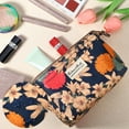 thumbnail image 4 of 1 Pc Women Printed Travel Makeup Bag for Business Travel Vacation Dark Blue Nylon, 4 of 6