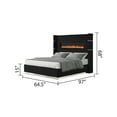 thumbnail image 2 of Lizelle Upholstery Wooden Queen Bed with Ambient lighting in Black Velvet Finish, 2 of 3