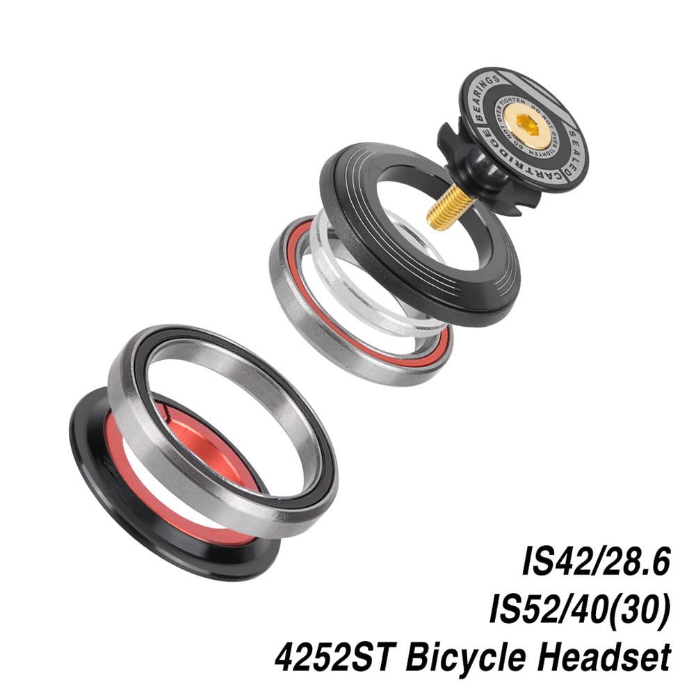 Qiilu 42 52mm Road Bike Front Fork Headset Tapered Tube To Straight Tube Bicycle Headset Bearing bicycle Headset Road Bike Headset