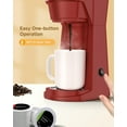 thumbnail image 4 of Single Serve Coffee Maker for K Cup Pod & Ground Coffee 2 in 1, K Cup Coffee Machine 14 oz Brew Size, Mini Single Cup Coffee Pod Fast Brew, Reusable Filter, Red, 4 of 7