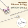 thumbnail image 6 of FindChic Bow Necklace for Women, Synthetic Pink Tourmaline Birthstone Necklaces Bow Heart Cubic Zirconia Pendant Birthday Mothers Day Jewelry Gifts Her Wife Lady Adults Ideas, 6 of 9