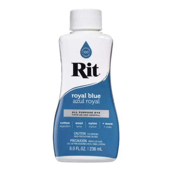 Rit Dye Liquid Fabric Dye 8 Oz For Garments Clothes Craft Paper Wood Royal Blue
