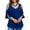 Blue, variant on yoeyez Cold Shoulder Tops for Women Plus Size Blouses 3/4 Sleeve Ruffle Shirts Elegant Solid Color T-Shirts V Neck Tees