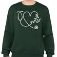 thumbnail image 2 of Nurse Life Heart Sweatshirt Unisex X-Large Forest Green, 2 of 5