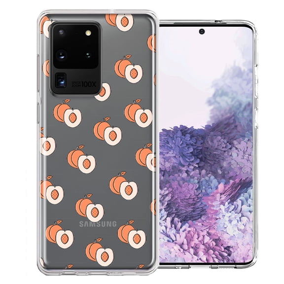 MUNDAZE For Samsung Galaxy S20 Ultra Polka Dot Peaches Design Double Layer Phone Case Cover