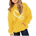 thumbnail image 5 of Girls' Heart Graphic Print Cute Hoodies Long Sleeve Pullover Hoodie Sweatshirt with Pocket Oversized Fleece Lined Cozy Jacket, 5 of 6