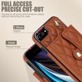 thumbnail image 4 of Allytechgroup for iPhone 8 Plus/7 Plus Wallet Case with 5 Cards Holders, Detachable Hand Strap & Shoulder Lanyard RFID Blocking Shockproof Protective Phone Case for Girls Women, Brown, 4 of 8