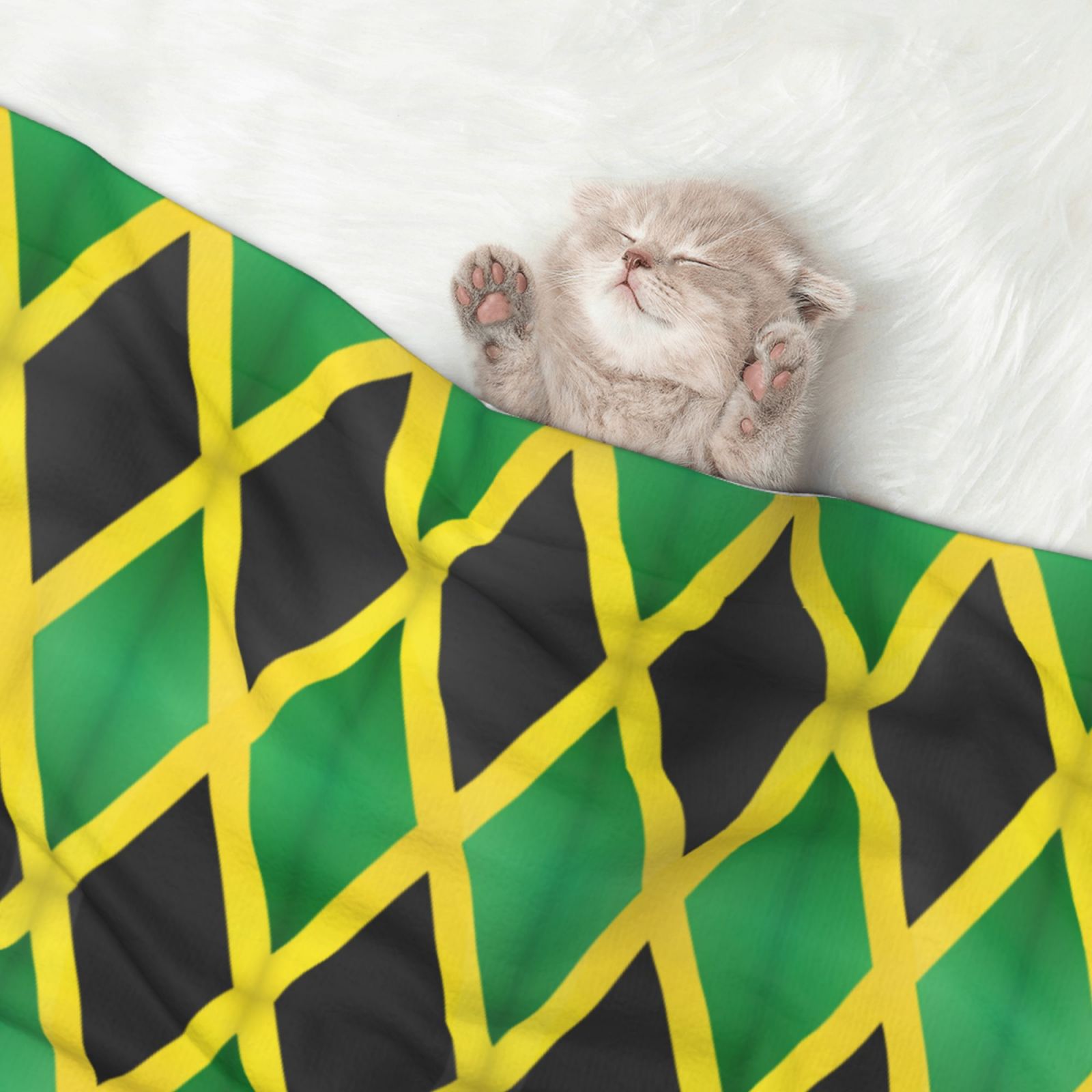 Jamaica Flag Dog Blanket Soft Warm Flannel Cat Blanket Great Pet Throw for Cats Puppy Small Medium Large Dog