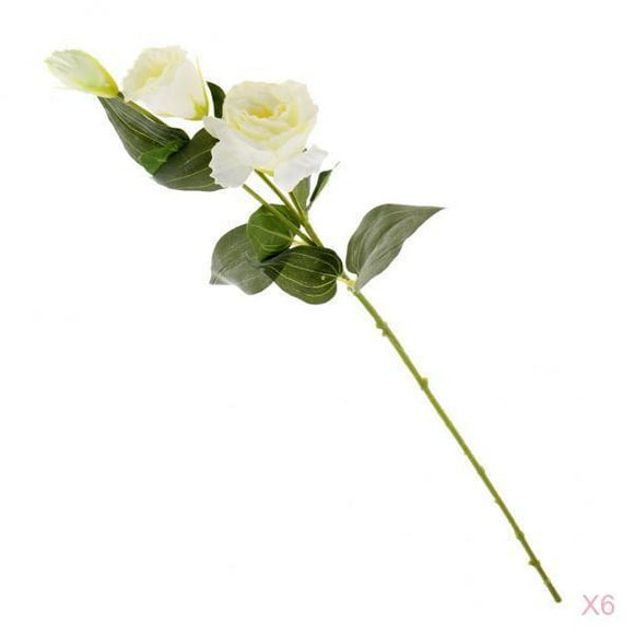 Manojo de 6 Flores Artificiales Yuyangstore Grande Blanca para DIY Ramo de Novia