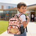 thumbnail image 4 of Jeiento Cute Capybara Lightweight Polyester Toddler Bookbag, Strawberry Preschool Backpack with Front Pockets, Dual Use Kids School Bag for Daycare Outdoor Activities, 4 of 7