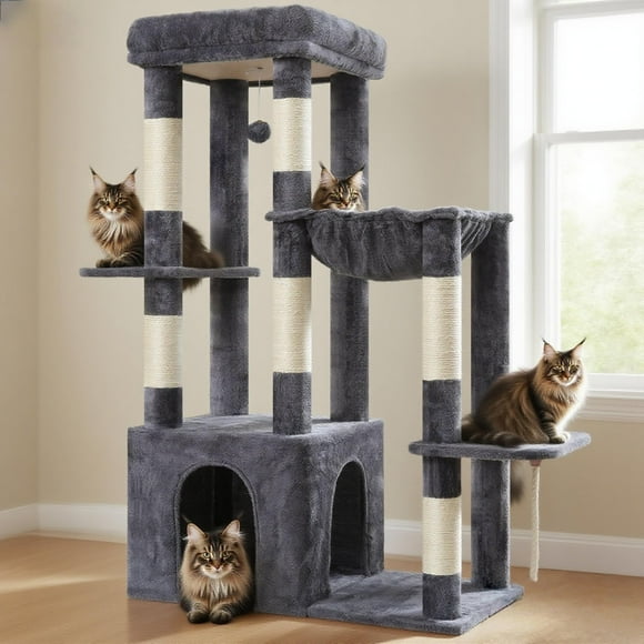 Árbol para Gatos Heybly Resistente para Gatos de Interior con Poste para Rascar