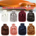 thumbnail image 4 of 2L Explosion Proof Plush Cold-proof Removable Hot Water Bottle Cover Winter Protective Case Faux Fur Fleece Heat Preservation Covers BLUE, 4 of 8