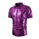 thumbnail image 1 of pstuiky camisetas para hombre, Camisa de lentejuelas de moda para hombre, con cuello vuelto, manga corta y brillante. ropa de hombre xl, 1 of 7