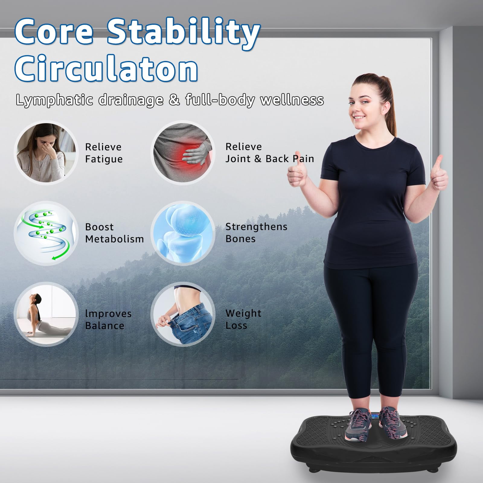 EVGTTI XXL Vibration Plate Exercise Machine, Vibration Plate, Power Plate Vibration Platform for Weight Loss, Toning & Wellness, 120 Levels,Home Gyms Workout
