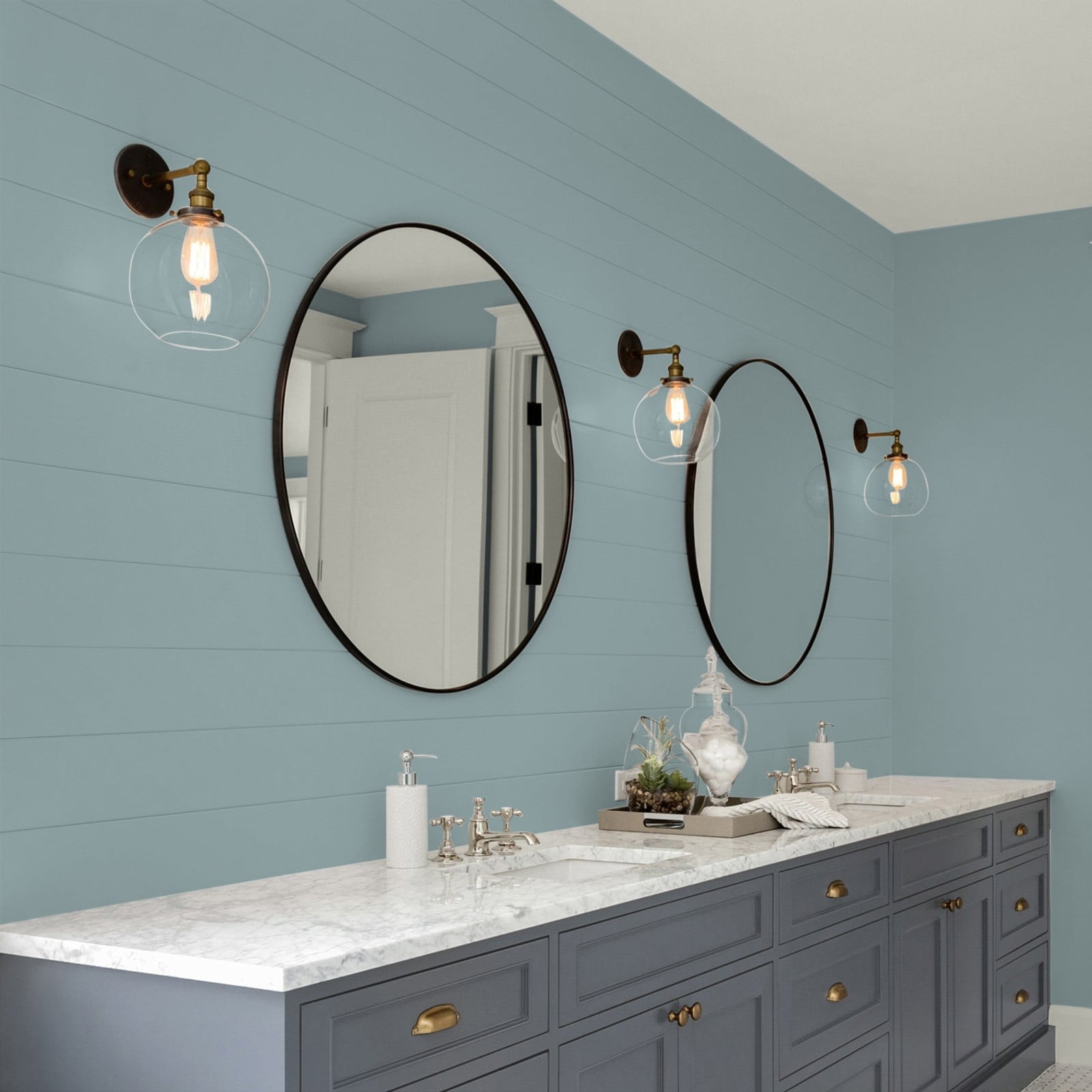 Glidden Glidden Kitchen Bath and Laundry Aqua Smoke / Blue, Eggshell Interior Paint with Primer, 1 Gallon