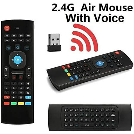 Air Remote Mouse MX3 Pro,2.4G Backlit Kodi Remote with Voice Control, Mini Wireless Keyboard & Infrared Remote Control Learning, Best for Android Smart Tv Box HTPC IPTV PC Pad Xbox Raspberry pi 3