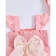 thumbnail image 5 of 6 Months Baby Girl Dress 12 Months Girls Sleeveless Dress Solid Color Cute Bowknot Infant Girls Suspender Dress Tulle Dress with Hat Pink, 5 of 7