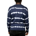 thumbnail image 2 of X RAY JEANS Mens Striped Tie-Dye Crewneck Cotton Sweater, Navy/White, M, 2 of 6