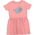 thumbnail image 3 of Inktastic Cute Smiling Baby Hippo Girls Toddler Dress, 3 of 5