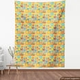 thumbnail image 4 of Colorful Fabric by the Yard Upholstery, Animals Theme Abstract Colorful Hand Drawn Cats Image Letter of Alphabet, Decorative Fabric for DIY and Home Accents, Multicolor by Ambesonne, 4 of 5