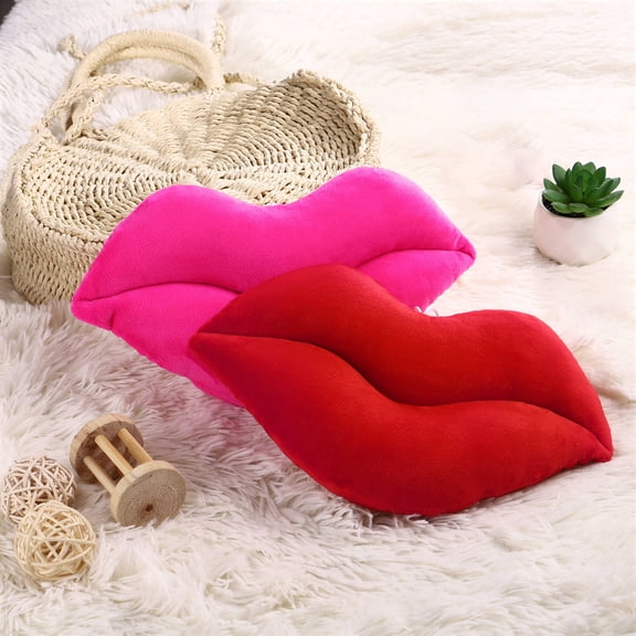 LOLIPPYY Set of 2 Soft Plush Lip-Shaped Sofa Throw Pillows Decorative Cushions for Home Living Room Decor