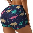 thumbnail image 2 of Sigee Cartoon Dinosaur Print Women's High Waist Workout Shorts - Squat Proof, Tummy Control, Yoga and Gym Activewear-Small, 2 of 9