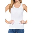 thumbnail image 3 of Women's 2 Pack Racerback Rib Tank Top Soft Cotton Blend Stretch Slim Fit Basic Style, 3 of 6