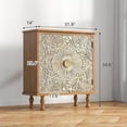 thumbnail image 2 of Farmhouse Storage Sideboard - Decorative Entryway Cabinet with Floral Motif Carved Doors, Accent Cabinet for Living Room, Dining Room, Bathroom, 2 of 9
