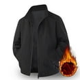 thumbnail image 2 of IWRICH Men's Bomber Lined Jacket Oversize Lightweight Casual Windbreaker Full Zip Coat with Pockets Black L, 2 of 4