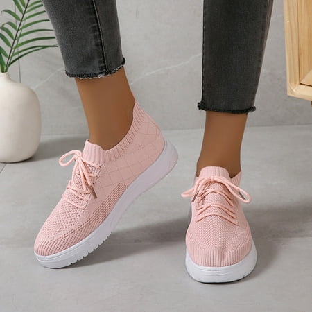 

Aayomet Platform Sneakers Fashion Summer And Autumn Women Mesh Breathable Flat Bottom Lightweight Comfortable Casual Style Pink 7