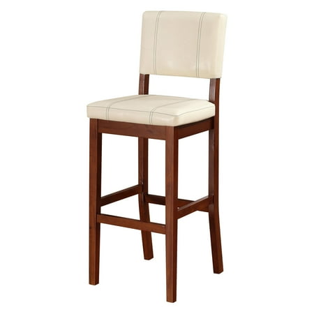 Linon Milano Bar Stool, Cream, 30 inch Seat Height