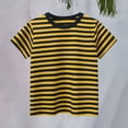 thumbnail image 2 of TIREOW Boys Striped Cotton T-Shirt, Loose Soft Oversized Casual Funny Comfy Shirt for Toddlers, 2 of 6