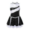 thumbnail image 3 of Rswnyirn Tenues de Cheerleading Sans Manches à Paillettes pour Filles, Uniforme de Cheerleading, Robe de Danse Noire 14, 3 of 7