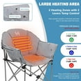 thumbnail image 7 of MOPHOTO Gray Heated Camping Chair Oversized, Outdoor Portable Heated Folding Chairs, Heated Foldable Chair Seat Supports 500 lbs, Heating Chair for Outdoor Sports, Camping, Patio, and Picnics, 7 of 7