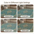 thumbnail image 7 of ODIKA 9'x12' Washable Area Rug Non-Slip, Chair-Friendly Mid Faded Century Symmetrical Repeating Ornamental Hallway Teal for Dining Room, Basement, Large Office, 7 of 7