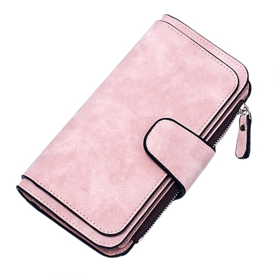 LOLIPPYY Fine Touch Pink Long Wallet with Snap Closure and Convenient Wrist Strap