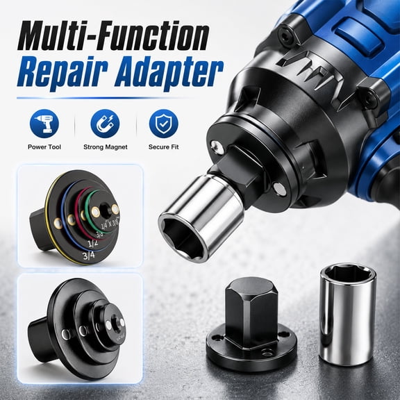 Mechanic Hand Tool Accessories, Impact Socket Adapter, Heavy Duty Adapter, Socket Reducer, 4-Piece Color-Coded Magnetic Socket Adapter Set for Drill, Impact Driver, Auto Repair