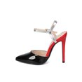 thumbnail image 4 of Women Patent Pointy Toe Two Tone Ankle Cuff Stiletto Pump - 18080, 4 of 6